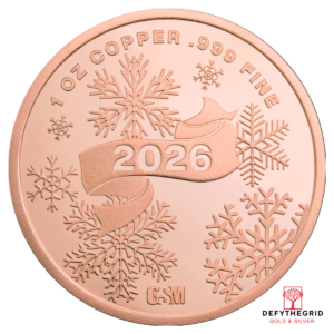 1 OZ COPPER ROUND SANTA GOLDEN STATE MINT Reverse product photo
