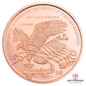 2 OZ COPPER ROUND 250TH ANNIVERSARY GOLDEN STATE MINT Reverse product photo