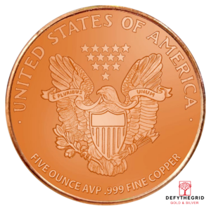 5 OZ COPPER ROUND INCUSE INDIAN Reverse product photo