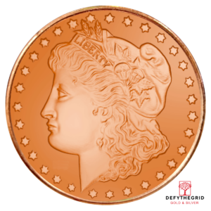 5 OZ COPPER ROUND MORGAN Obverse product photo