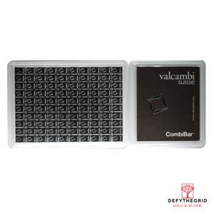100 gram Silver Combi Bar Valcambi 100 x 1g Reverse product photo