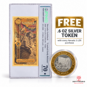 3 Nevada Goldback (Graded MS-70 2026 Limited Early Release) + Free .6oz Silver Nevada Gaming Token ***SHIPS OCT 30***