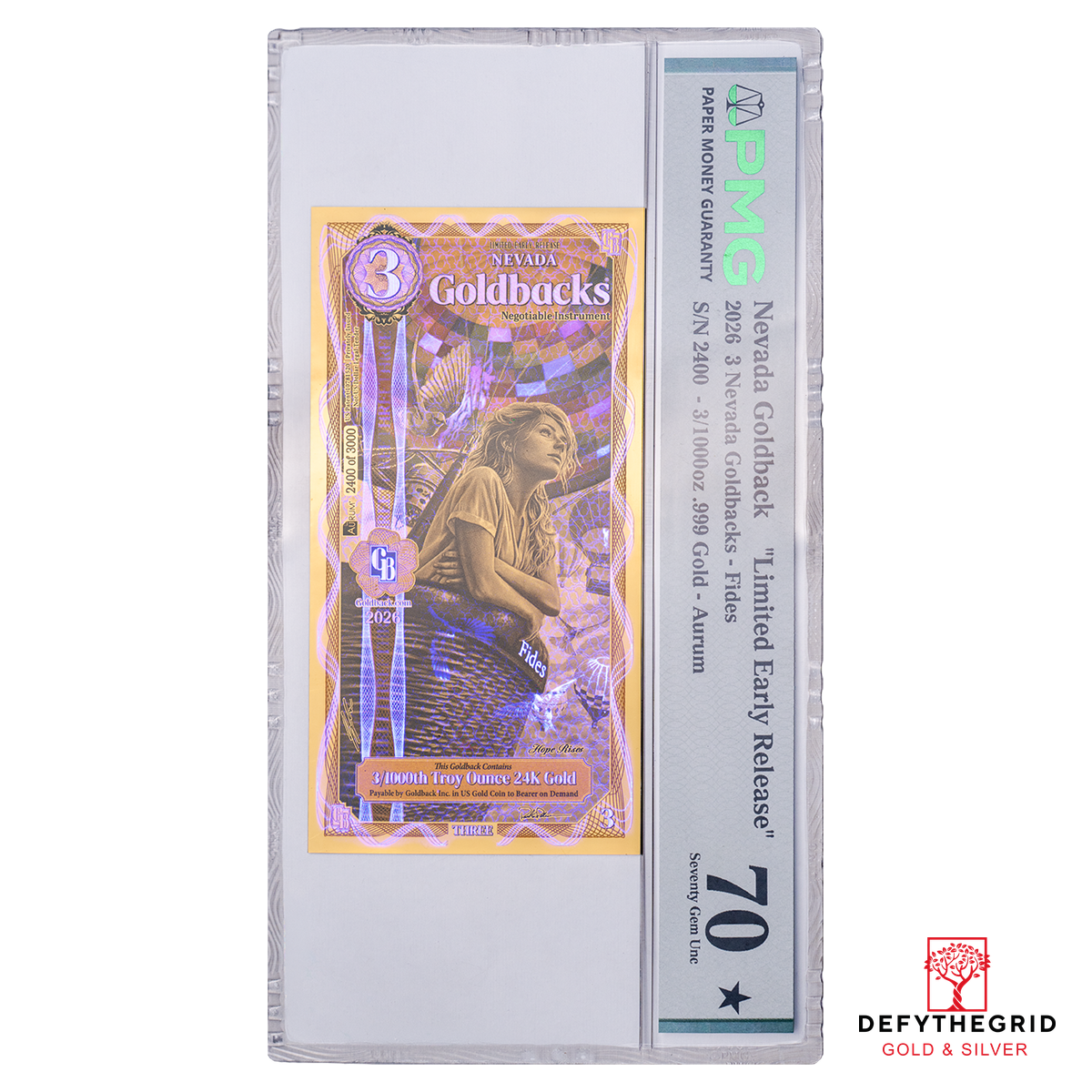 3 Nevada Goldback (Graded MS-70 2026 Limited Early Release) + Free .6oz Silver Nevada Gaming Token ***SHIPS OCT 30*** - Image 3