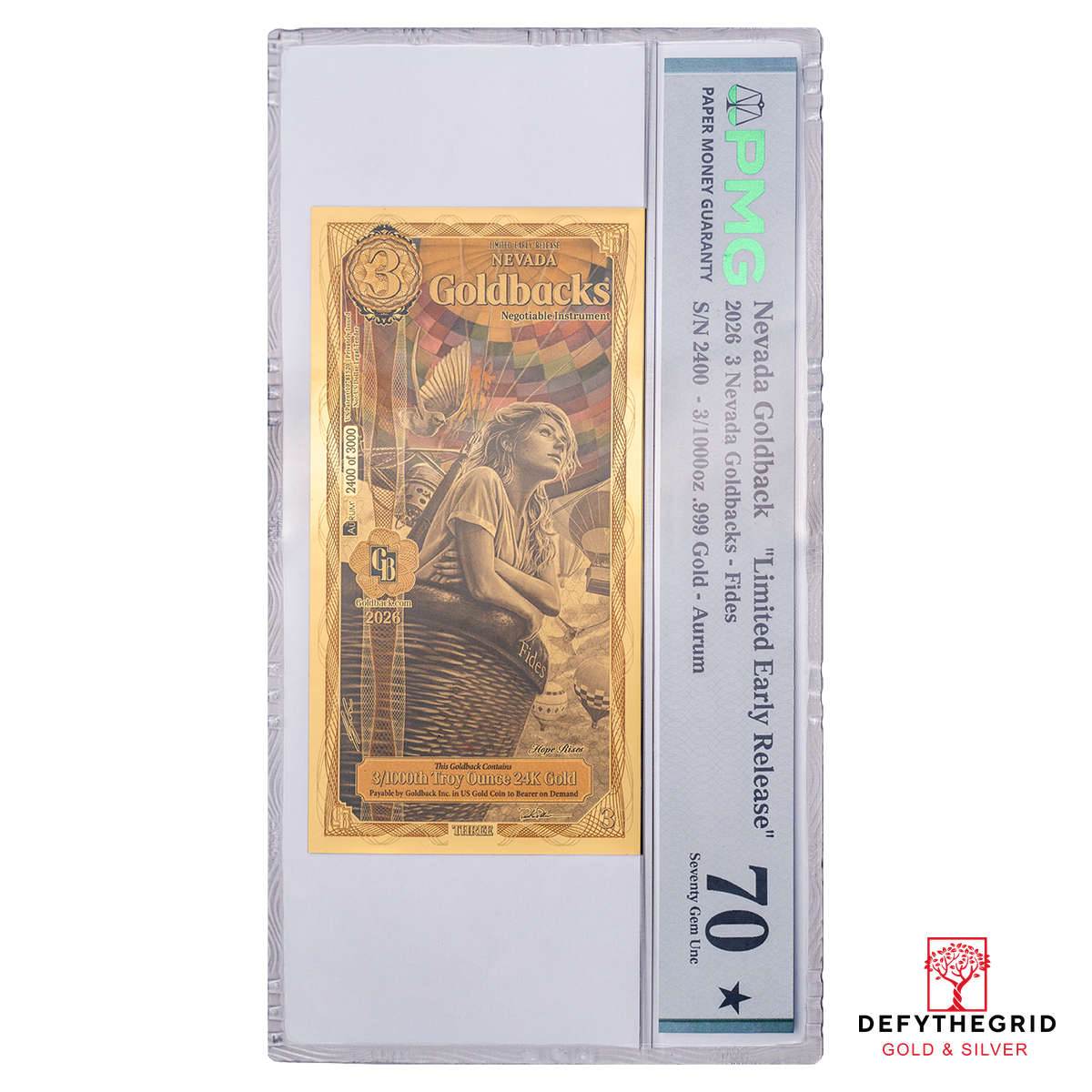 3 Nevada Goldback (Graded MS-70 2026 Limited Early Release) + Free .6oz Silver Nevada Gaming Token ***SHIPS OCT 30*** - Image 2